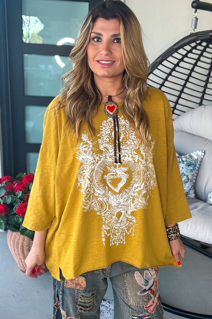 Sacred Heart Soul Oversized Top - 100% Cotton