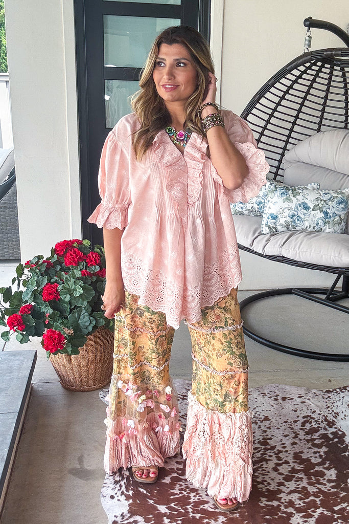 Timeless Romance Top - 100% Cotton - Pink