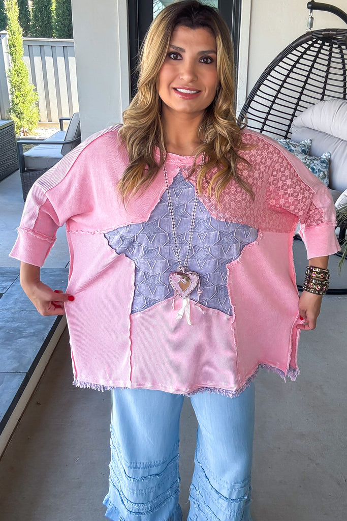 PRE ORDER: Star Energy Top - Pink - 100% Cotton