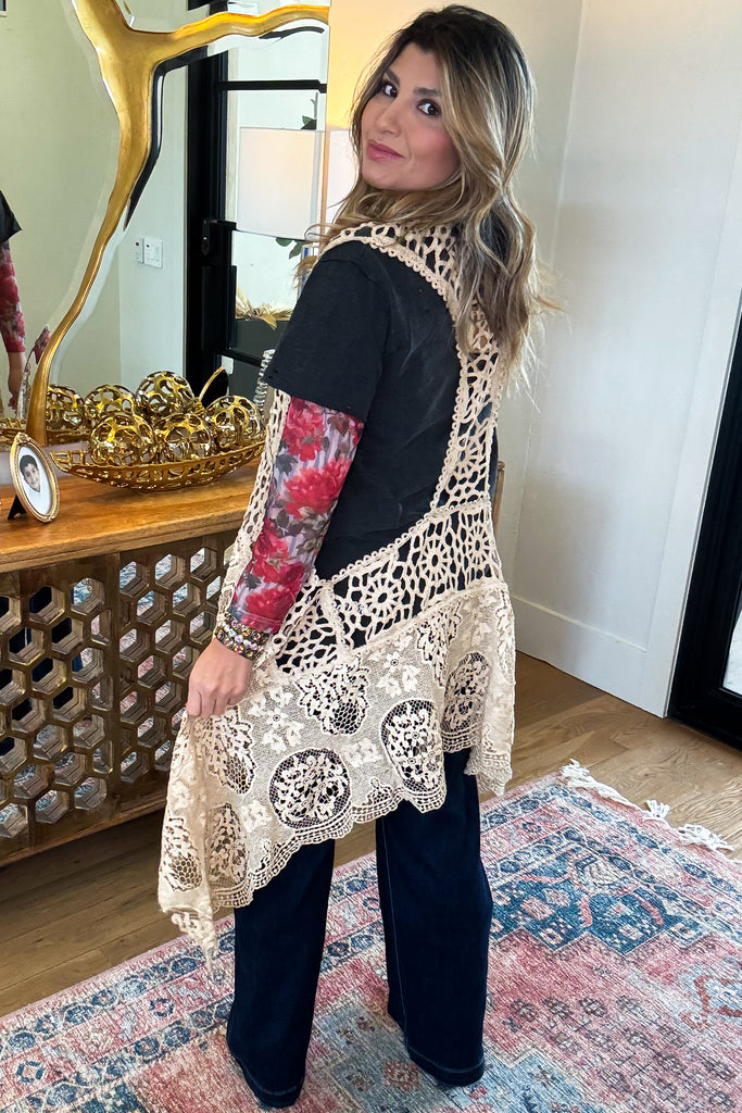 Vintage Lace Boho Duster ā High Low 100% Cotton Lace Duster