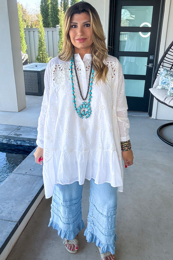 Faithful Beauty Beach Cover Up/Dress - 100% Cotton - Ivory