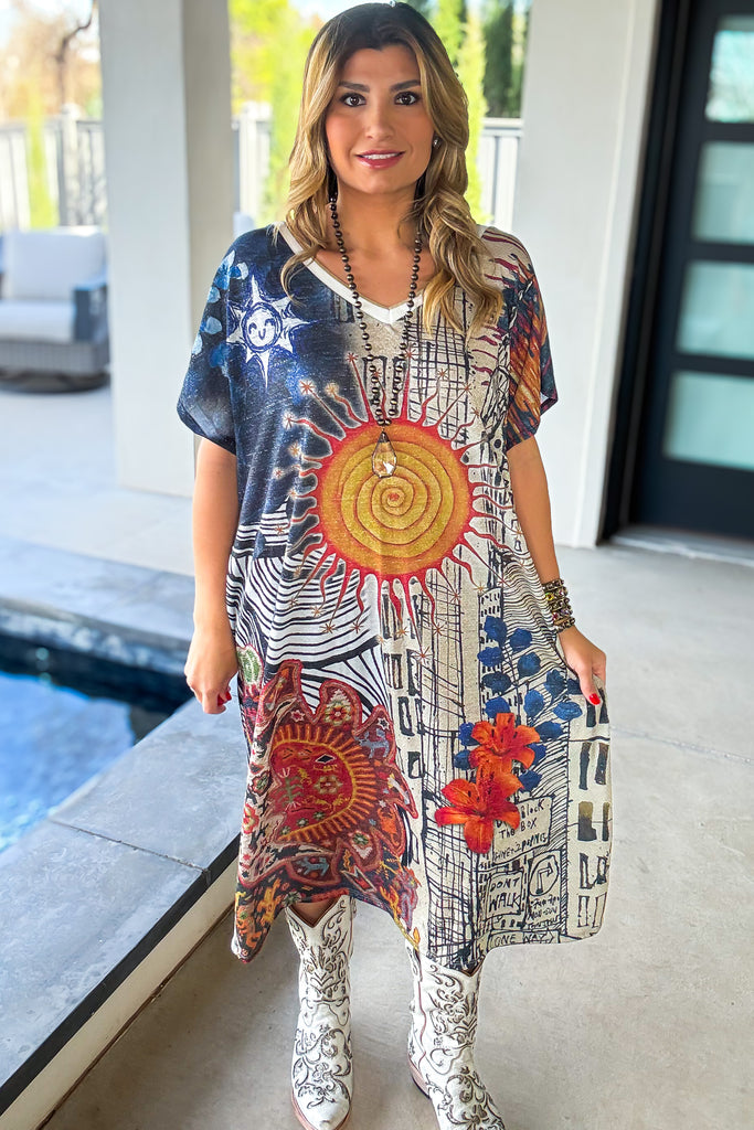 PRE ORDER: Sole d’Arte Italian Tunic Midi Dress - Made in Italy - MIDI