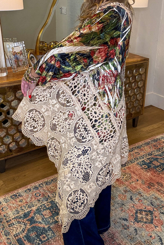 Vintage Lace Boho Vest – High Low 100% Cotton Lace Duster