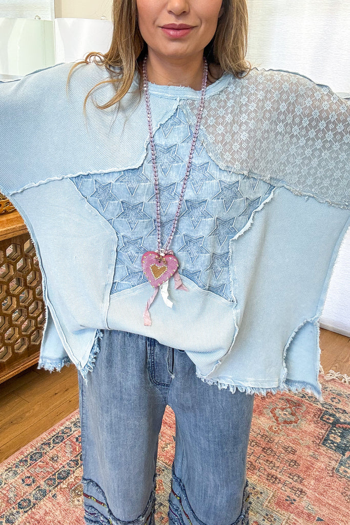 PRE ORDER: Star Energy Top - Blue - 100% Cotton