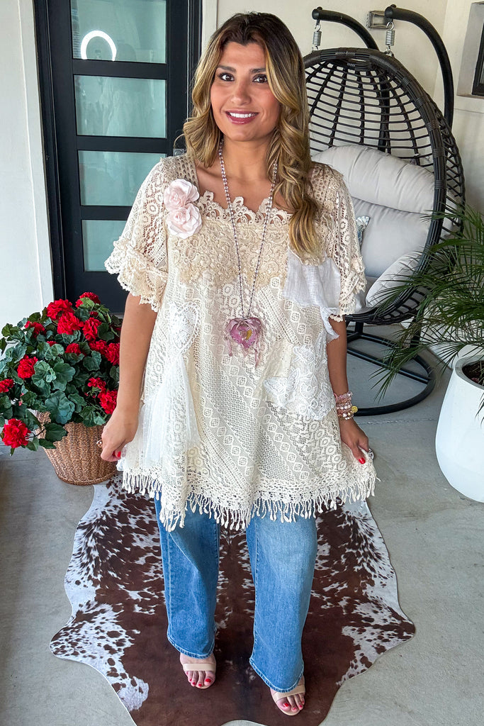 PRE ORDER: Rosy Lace Reverie Dress - 100% Cotton - Ivory