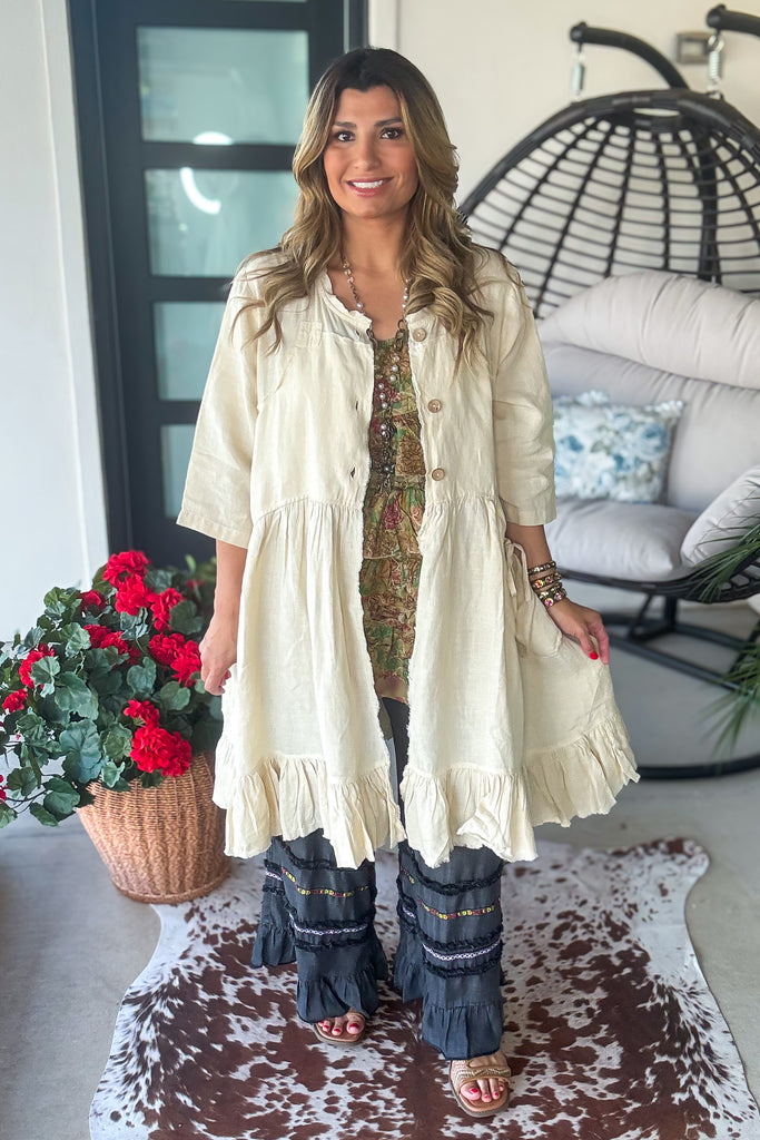 Relaxed Rhythm Duster/Dress - Natural - Cotton Linen Blend