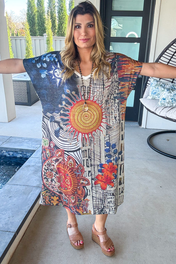 Sole d’Arte Italian Oversized Midi Dress - Made in Italy - MIDI