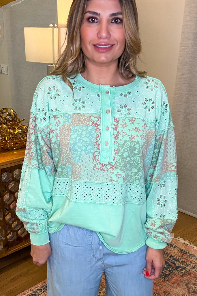 Atlantis Charm Top - 100% Cotton - Green