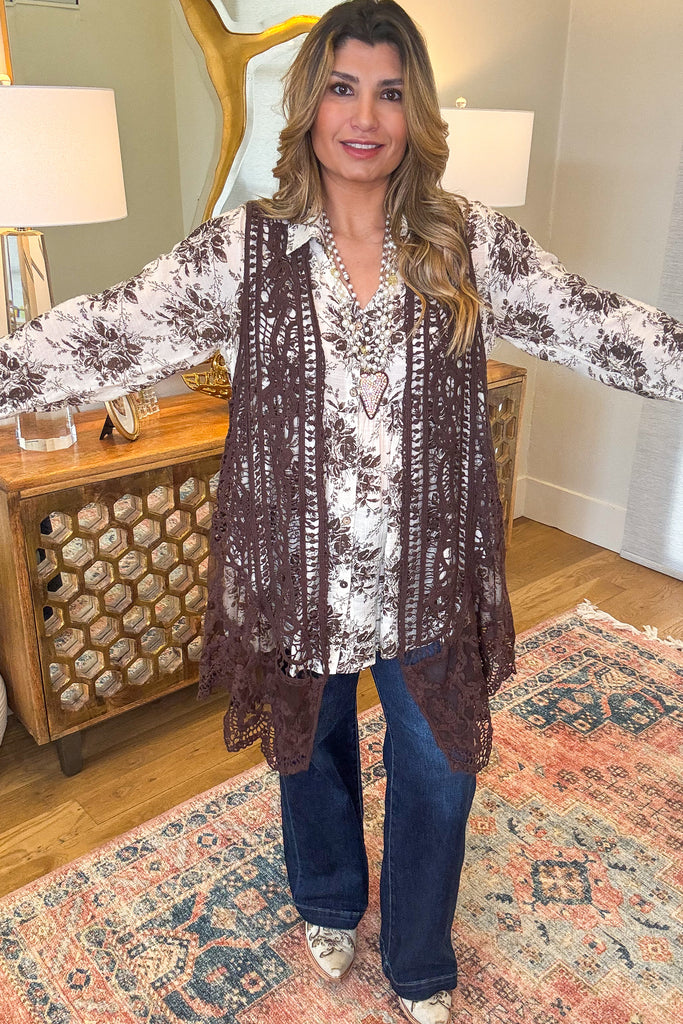 AHB EXCLUSIVE: Dream Weaver Vest - Brown - 100% COTTON