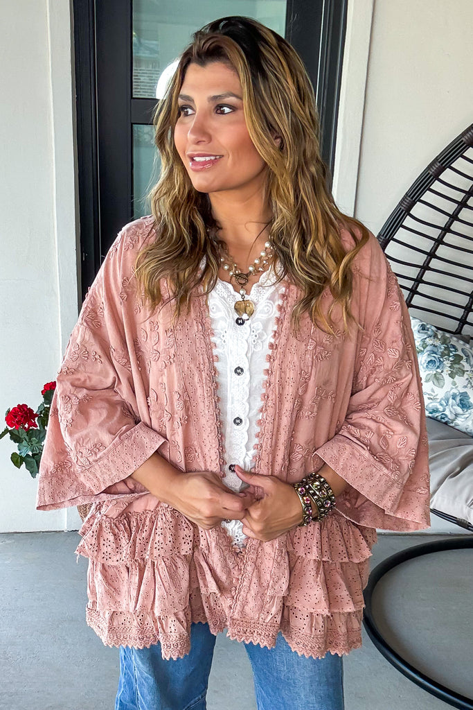 Terra Cotta Spice Cardigan - 100% Cotton - Rust