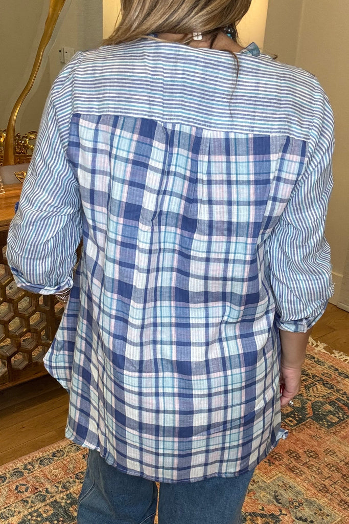 AHB EXCLUSIVE: Do Everything With Love Top - Blue - Cotton Blend