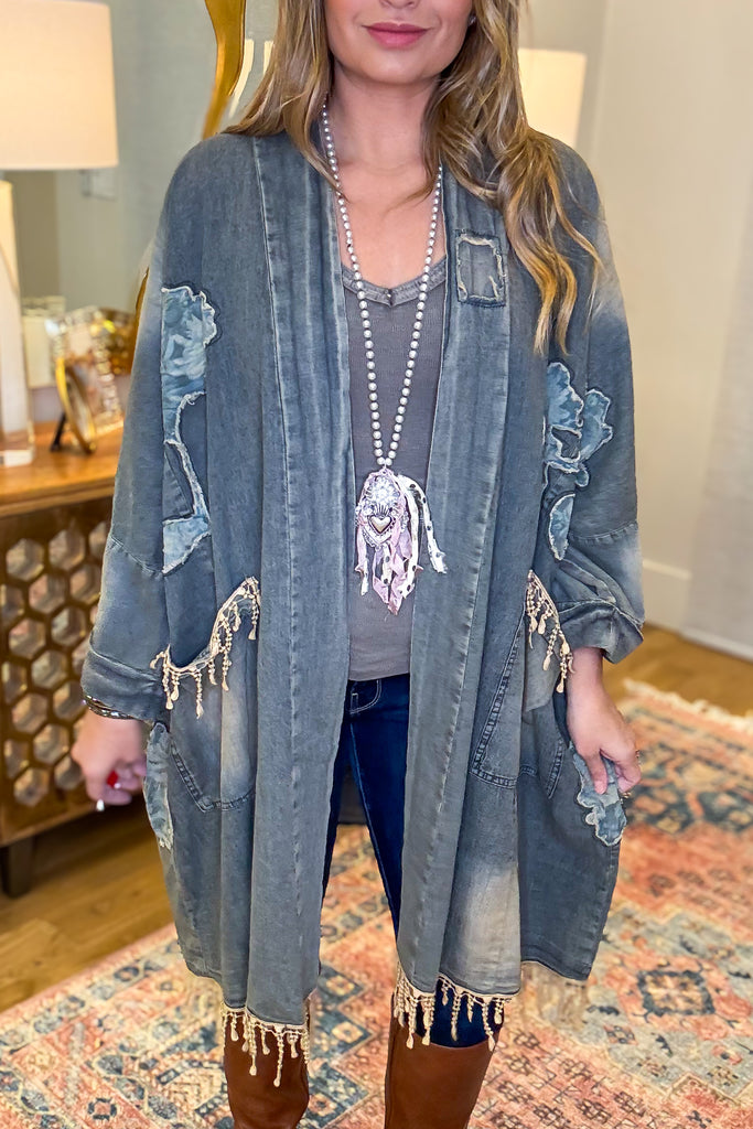 Vintage Blush Pearl Silver Heart Necklace