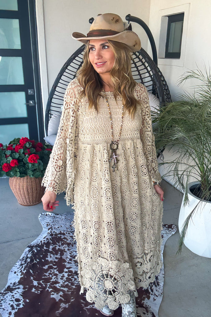 Whispering Lace Crochet Dress - 100% COTTON - MADE IN USA