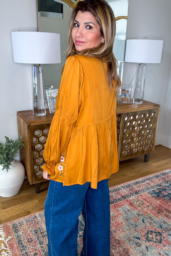 Time Is Mine Embroidered - Marigold