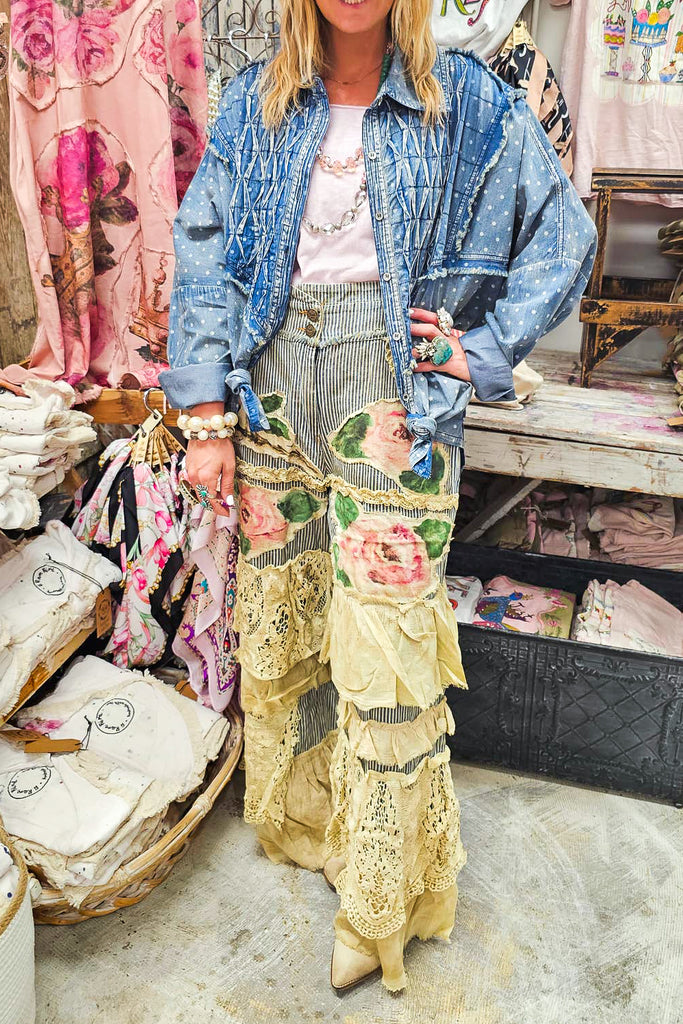Starlight Patchwork Denim Shirt - 100% Cotton
