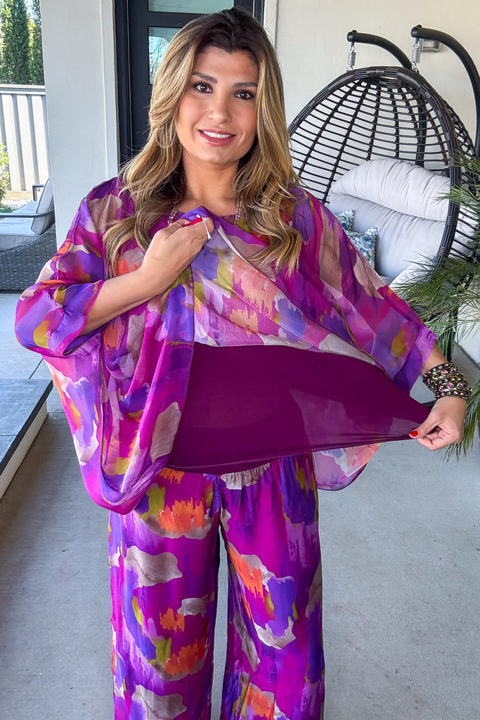 PRE ORDER: A Rush Of Radiance Silk Stretch Top – Made in Italy