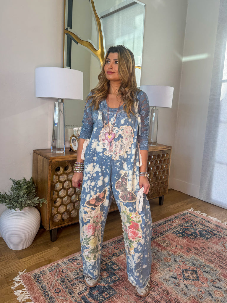 Darling Patchwork Denim Overalls - 100%COTTON