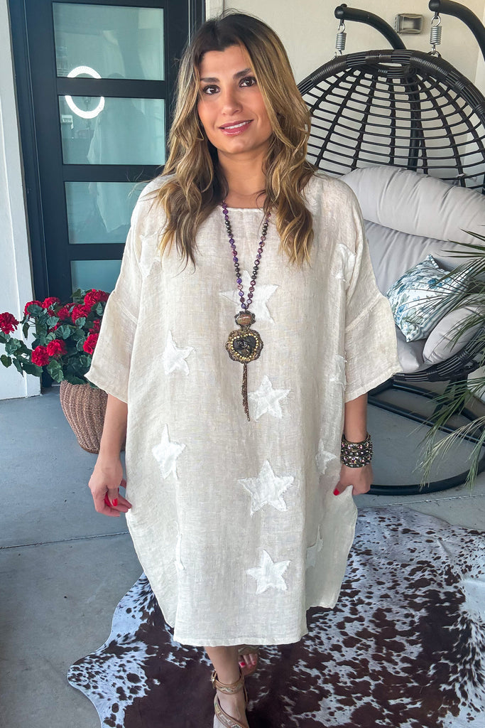 Front Porch Stargazer Dress - 100% Linen