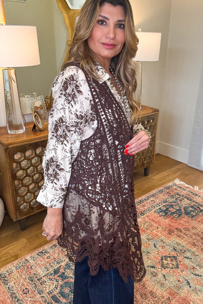 AHB EXCLUSIVE: Dream Weaver Vest - Brown - 100% COTTON