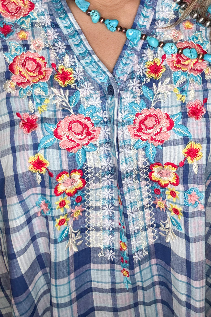 AHB EXCLUSIVE: Do Everything With Love Top - Blue - Cotton Blend