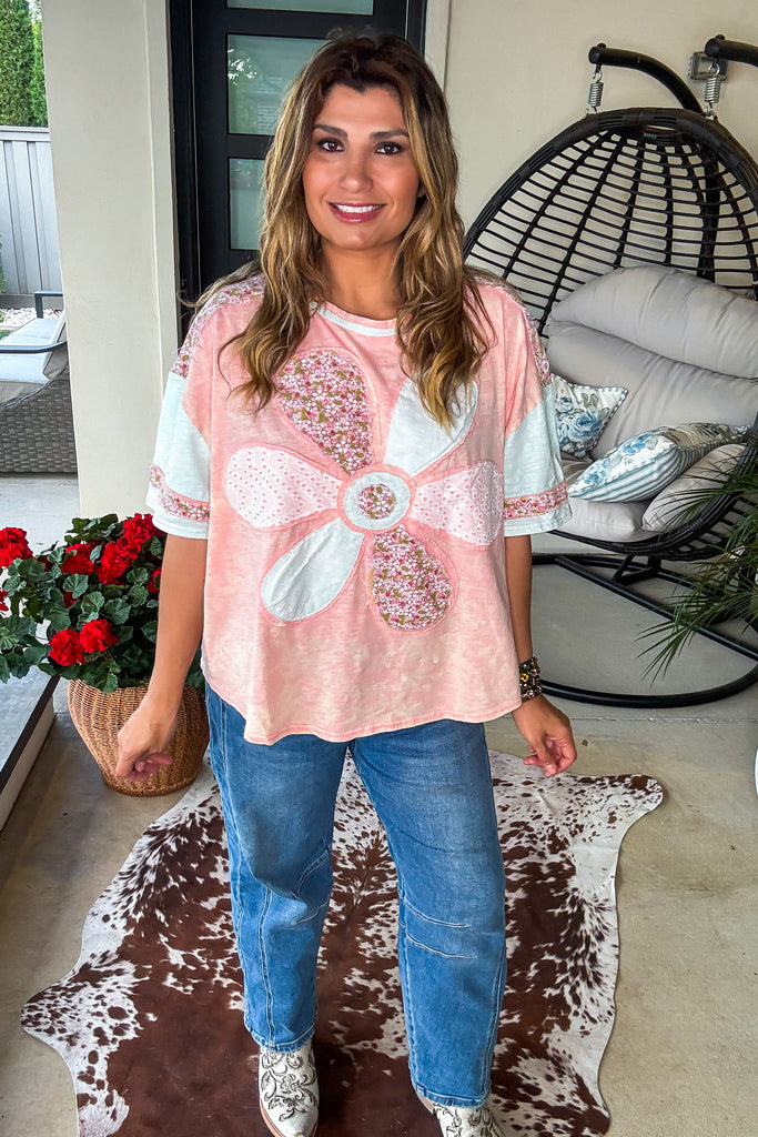 Petal Kisses Oversized Patchwork Top - 100% Cotton