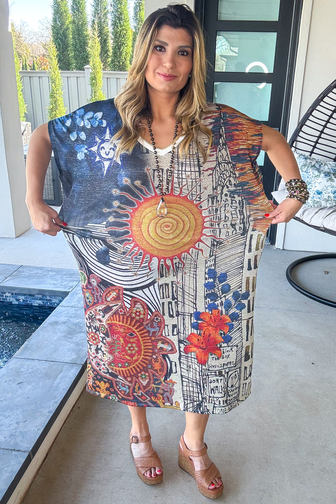 Sole d’Arte Italian Oversized Midi Dress - Made in Italy - MIDI