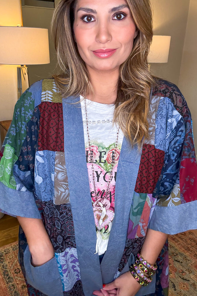 The Nepal Kimono - 100% Cotton - Blue