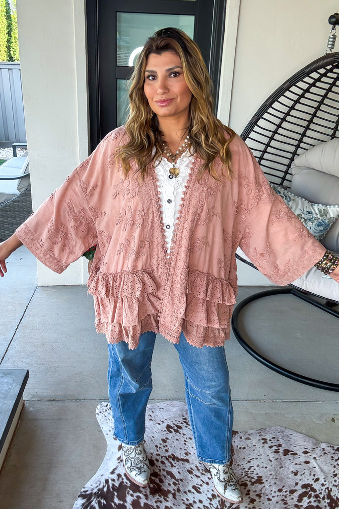 Terra Cotta Spice Cardigan - 100% Cotton - Rust