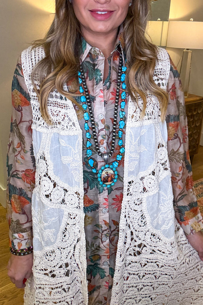 PRE ORDER: Well Polished Crochet Vest - Natural