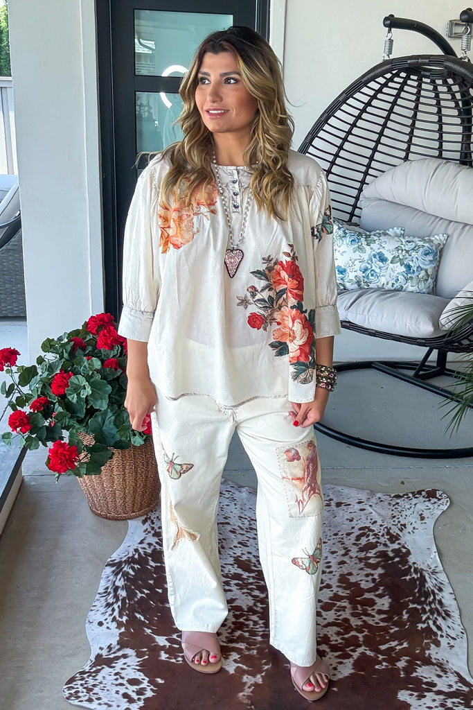 Garden Story Patch Top - 100% Cotton