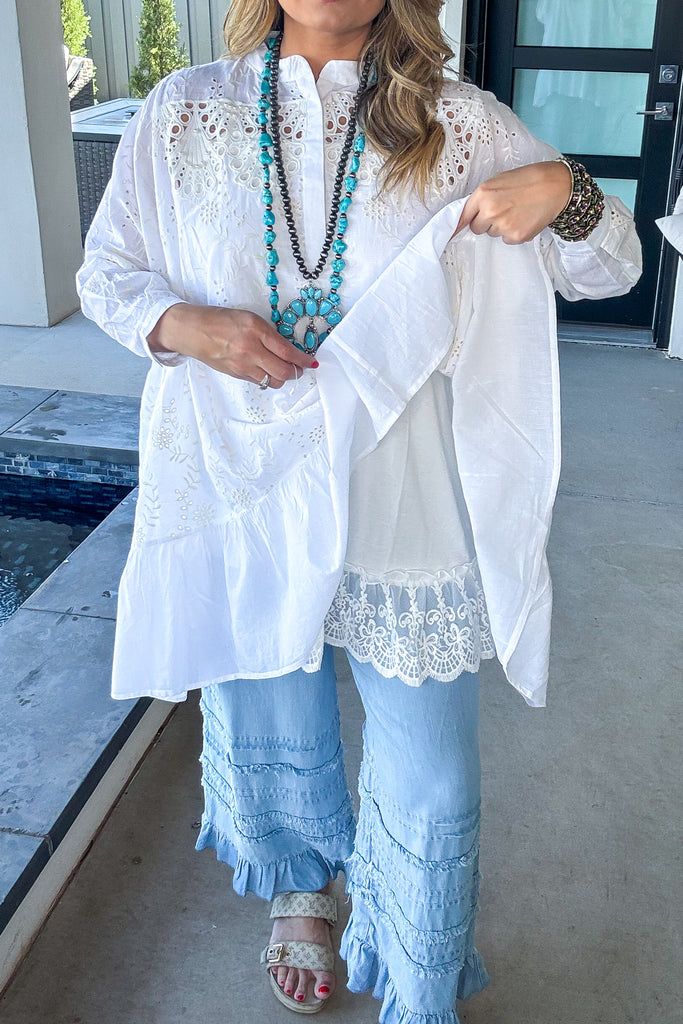 Faithful Beauty Beach Cover Up/Dress - 100% Cotton - Ivory