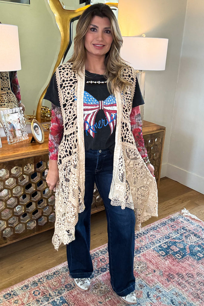 Vintage Lace Boho Duster ā High Low 100% Cotton Lace Duster