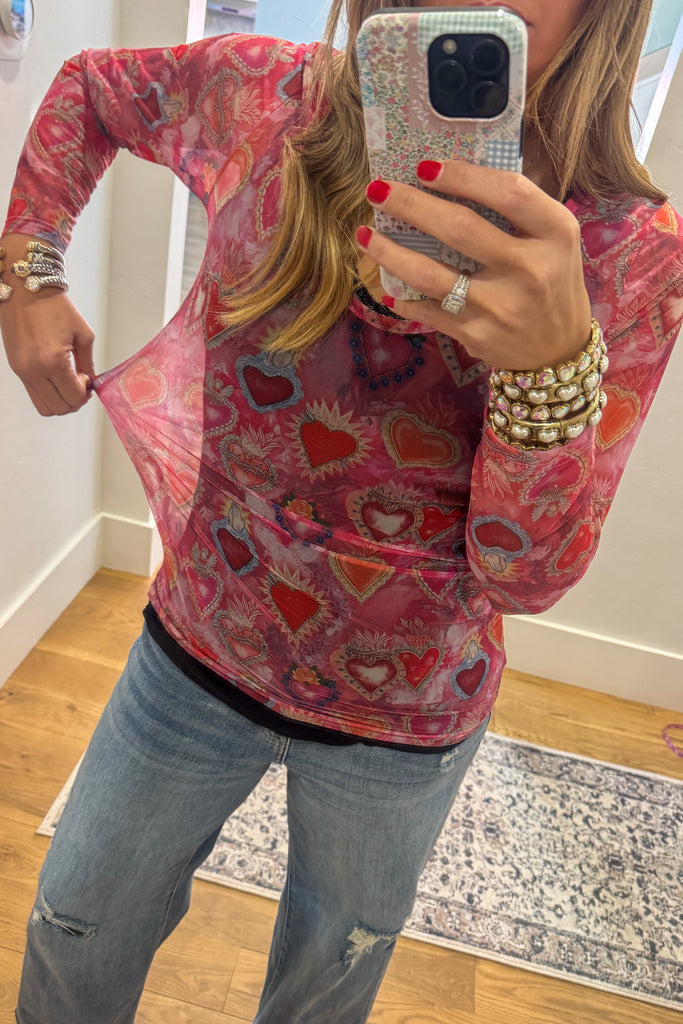 Heart Mesh Top