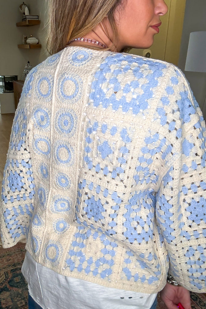 Summer Drift Crochet Cardigan - Sky