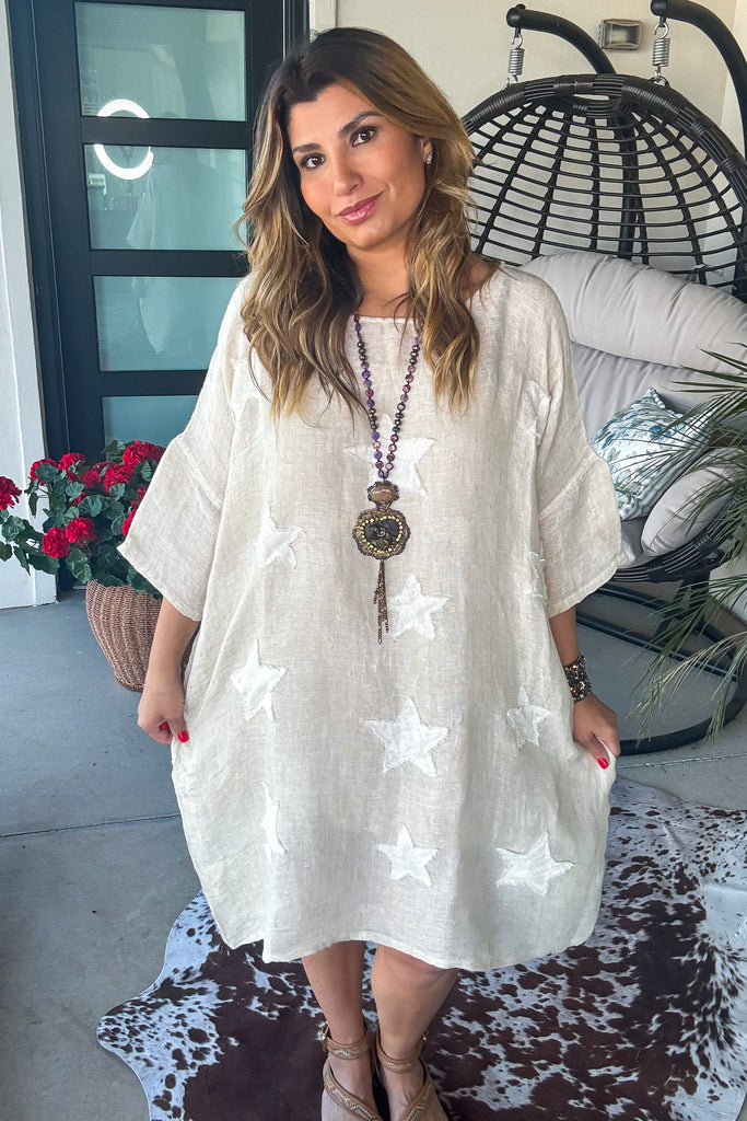 Front Porch Stargazer Dress - 100% Linen