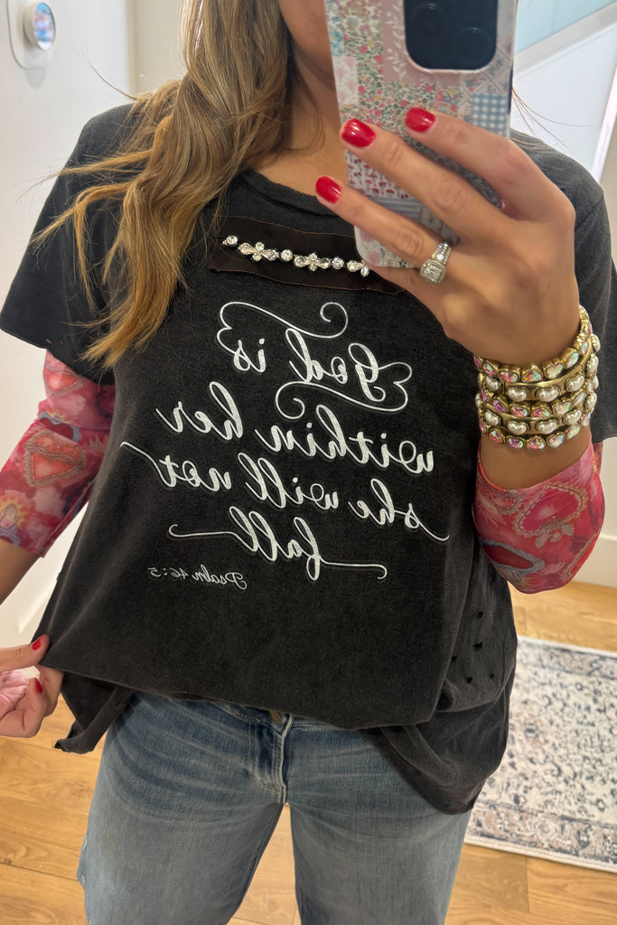 God is Within Her She Will Not Fall Psalm 46:5 - 100% Cotton - Made in USA