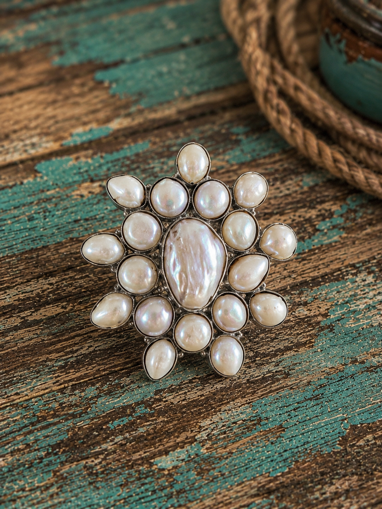 Real Baroque Pearl Ring - Silver Plated