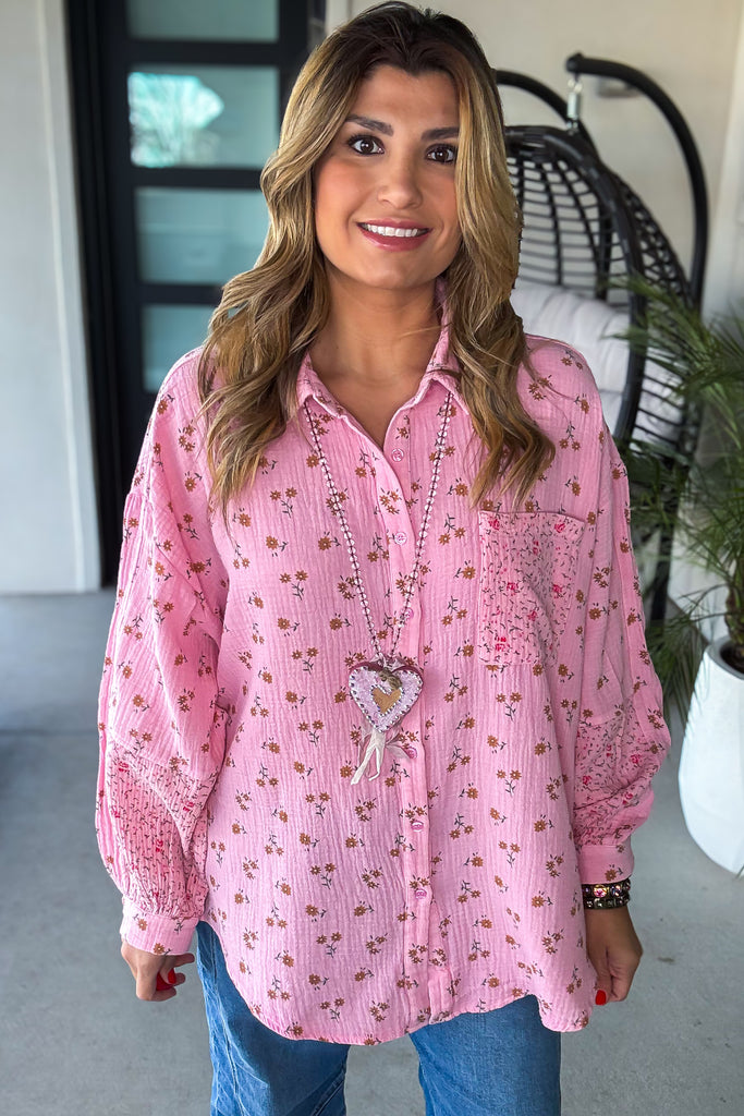 Daisy Dreams Tunic - Pink - 100% Cotton