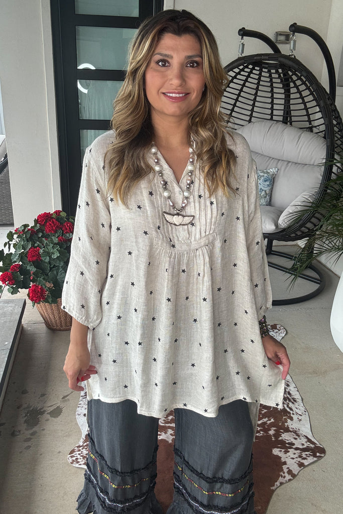 Constellation Cottage Linen Dress/Tunic - Cream - 100% Linen