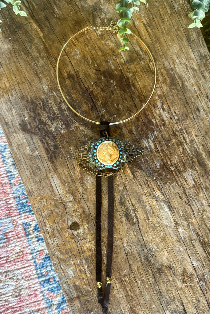 She Wolf Statement Necklace – One of a Kind Handmade Piece