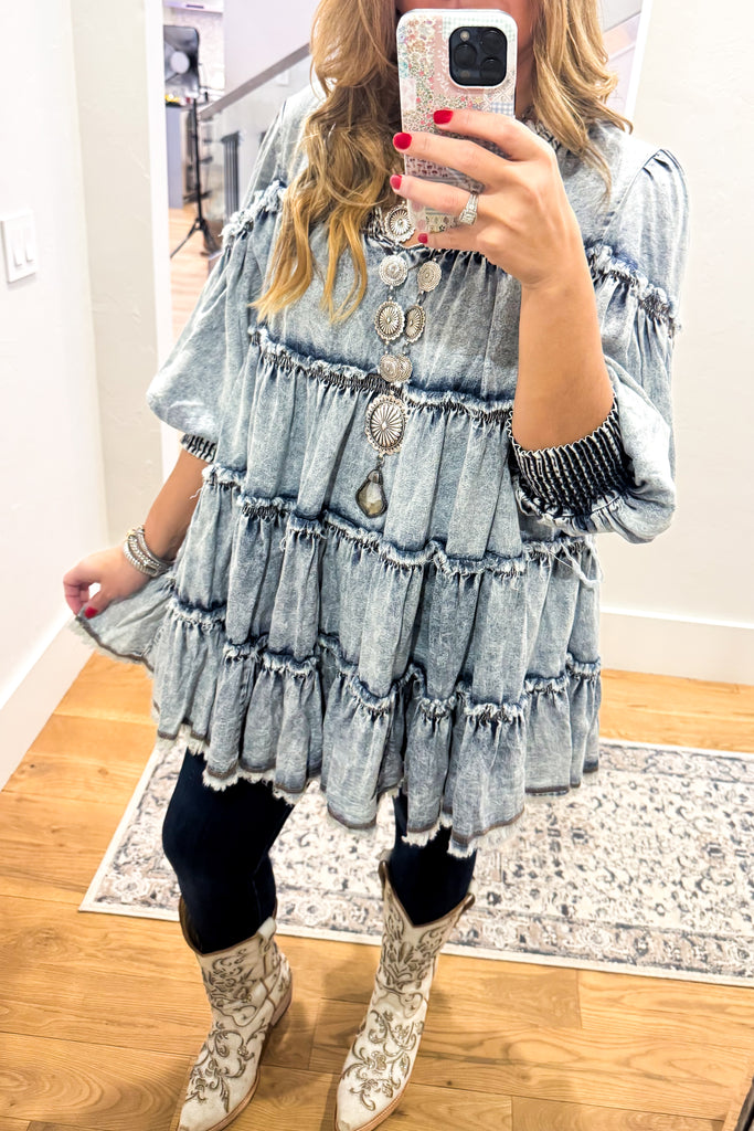 PRE ORDER: Stone Washed And Ready Tunic/Dress - Denim