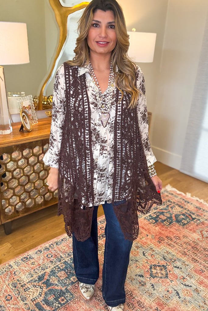 AHB EXCLUSIVE: Dream Weaver Vest - Brown - 100% COTTON