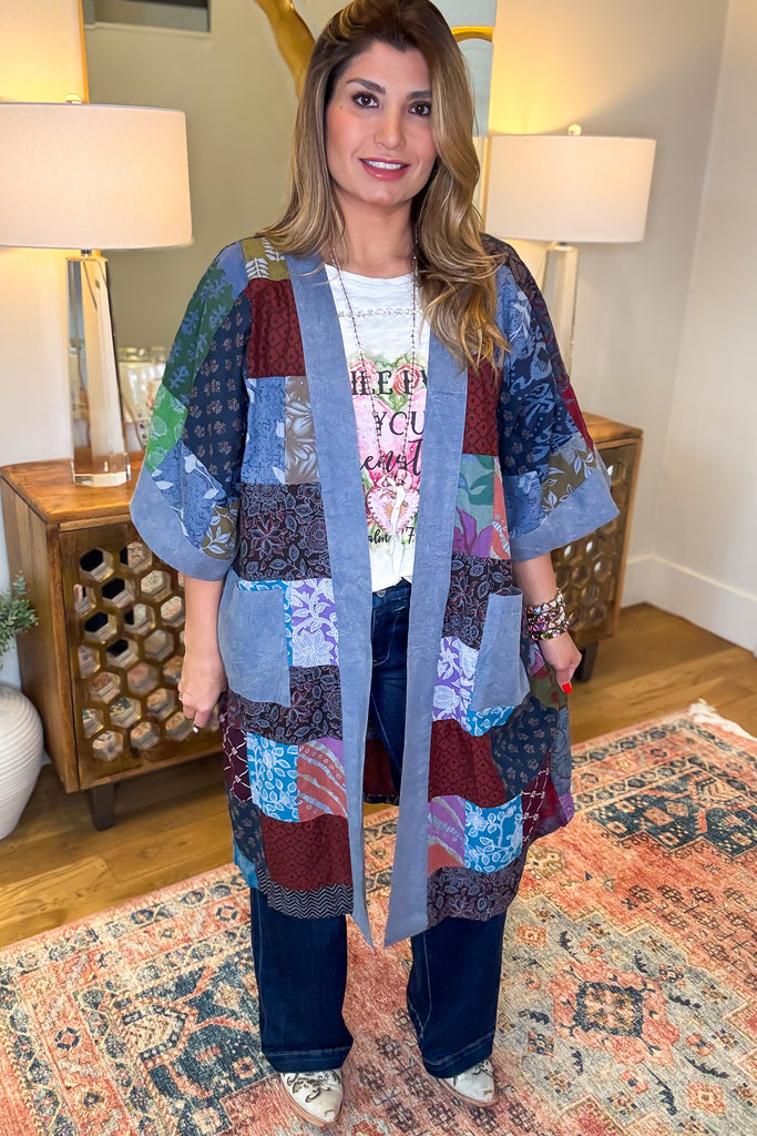 The Nepal Kimono - 100% Cotton - Blue