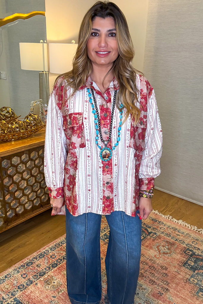 PRE ORDER: Canyon Rose Blouse Schaket - Ruby