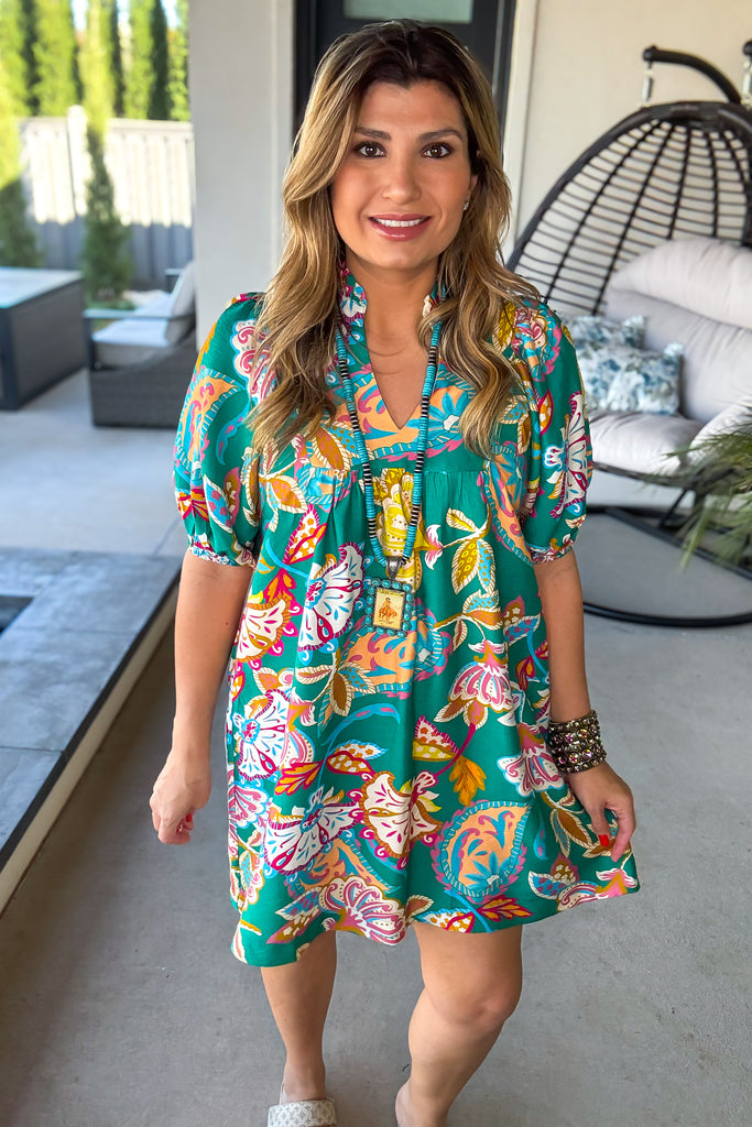 Kaleidoscope Kisses Dress - Emerald