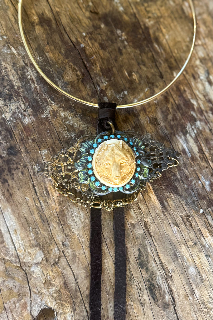 She Wolf Statement Necklace – One of a Kind Handmade Piece