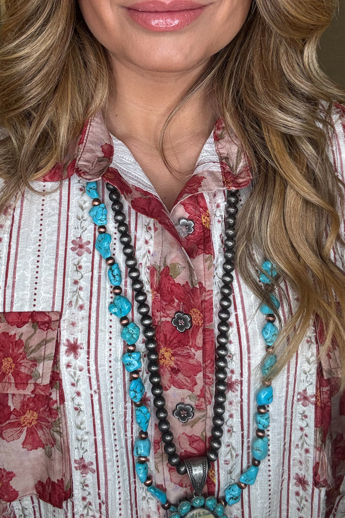 PRE ORDER: Canyon Rose Blouse Schaket - Ruby