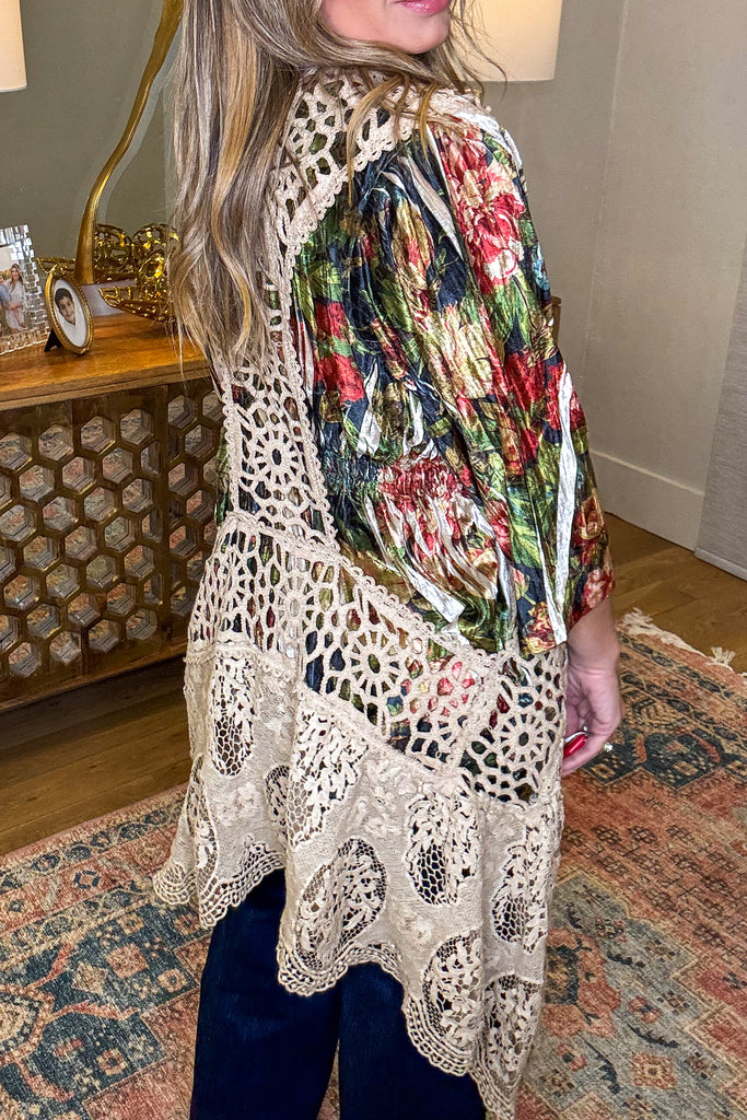 Vintage Lace Boho Vest – High Low 100% Cotton Lace Duster