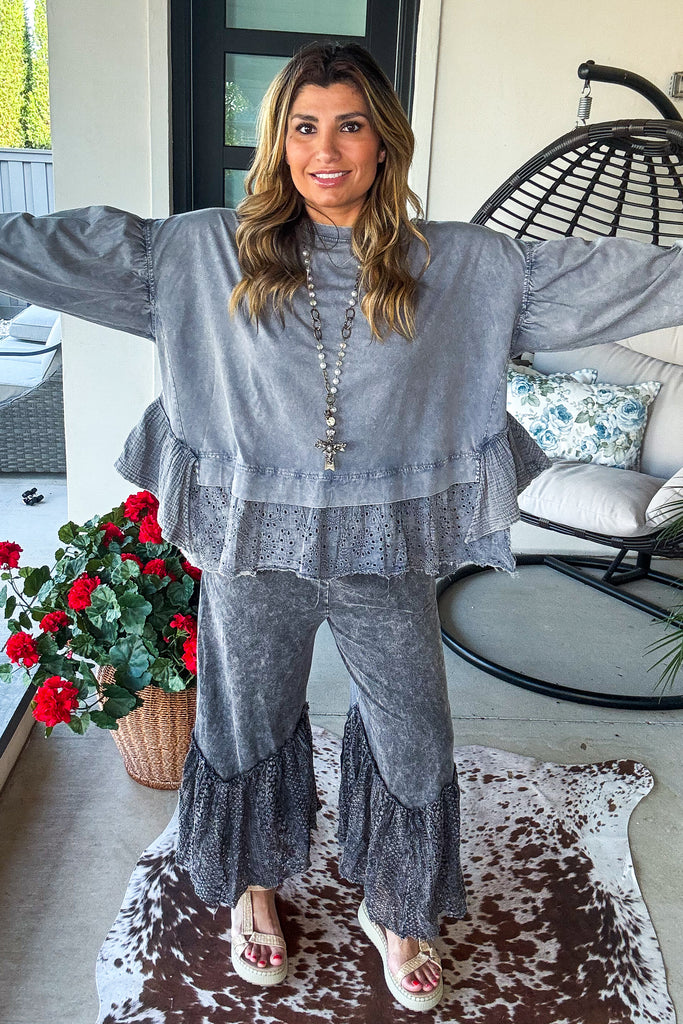 Coastal Dusk Top - 100% Cotton - Faded Navy