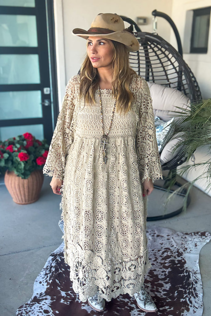 Whispering Lace Crochet Dress - 100% COTTON - MADE IN USA